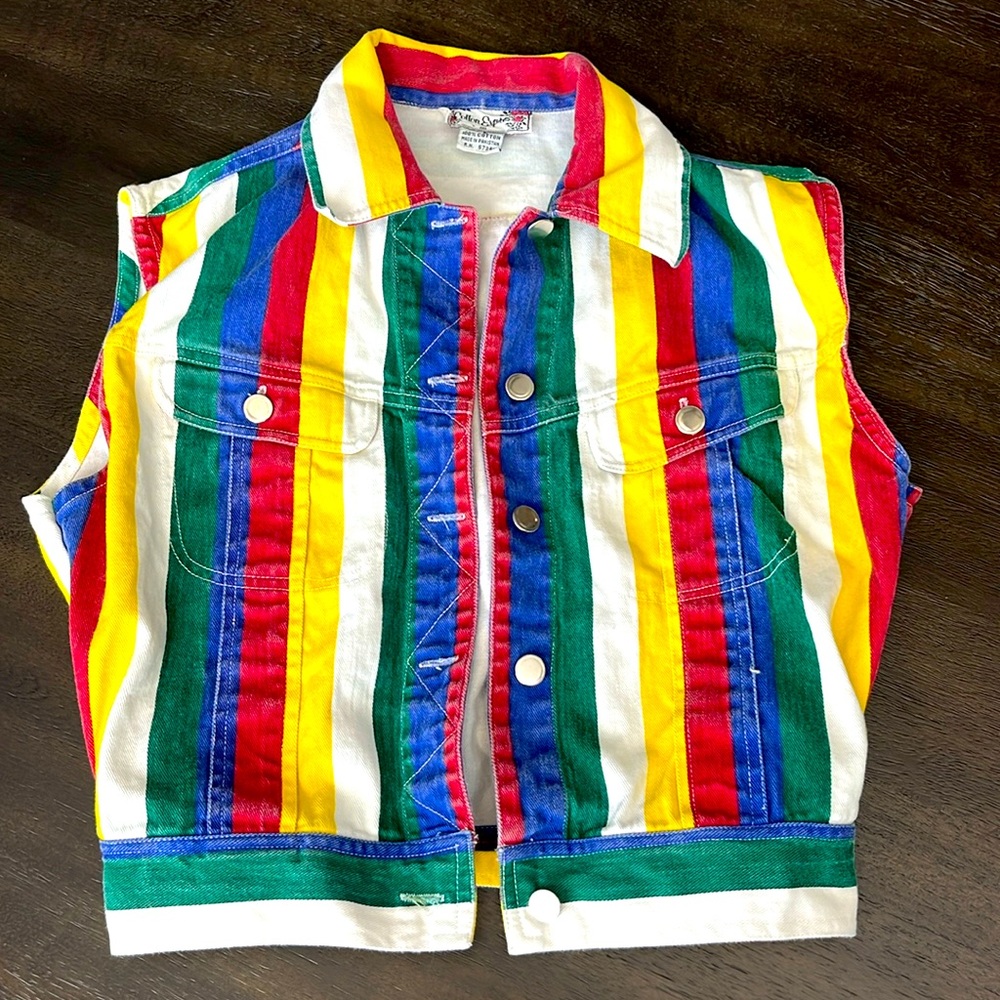 Vintage Striped Denim vest